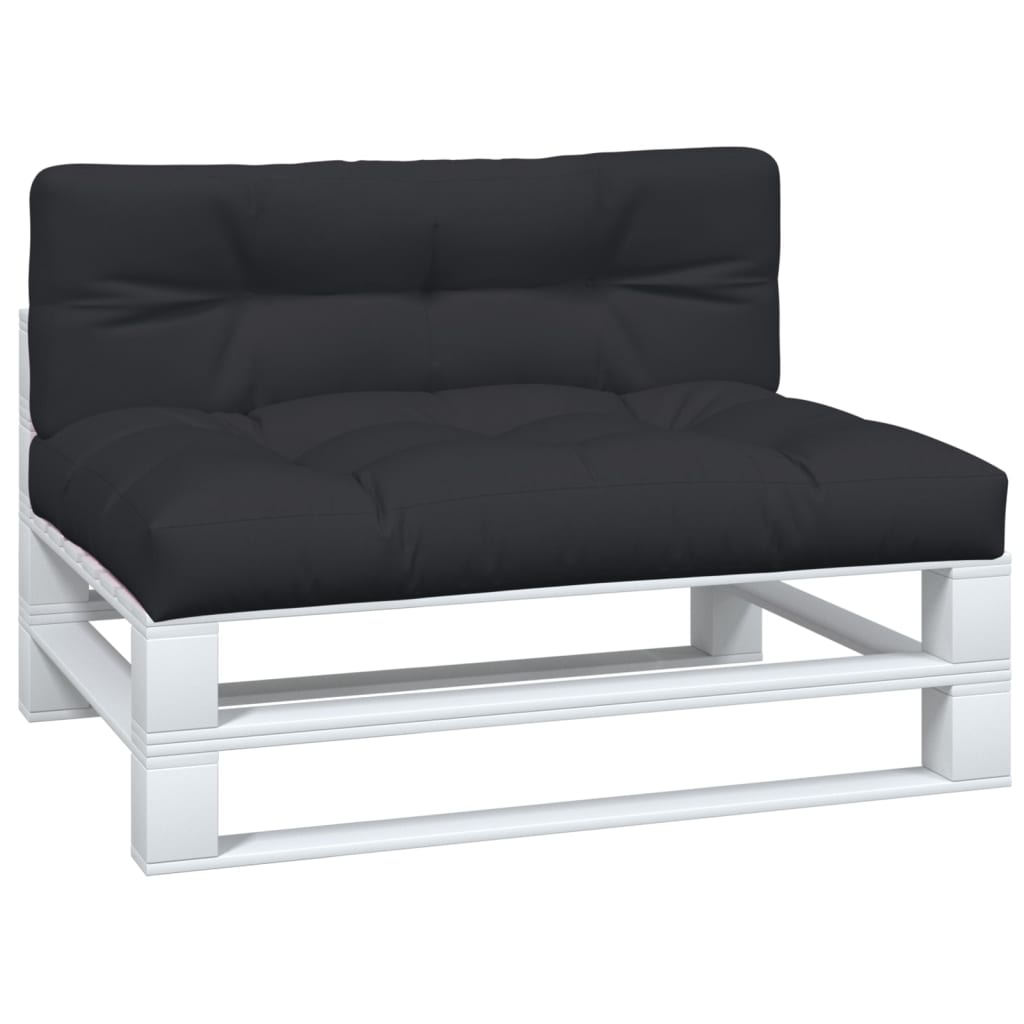 VidaXL Palletkussens 2 st stof zwart
