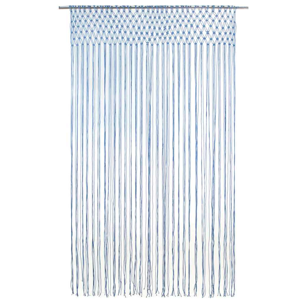 Vidaxl gordijn macramé 140x240 cm katoen blauw