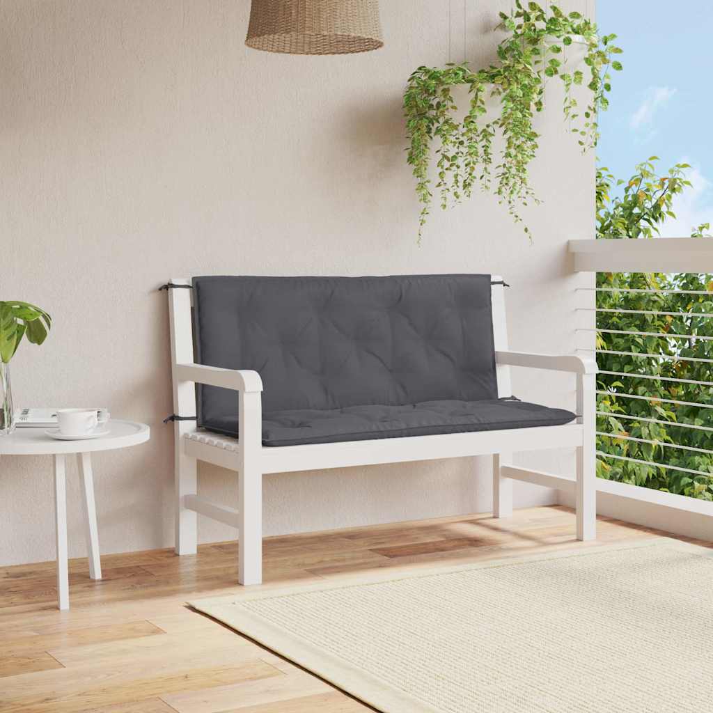 Vidaxl tuinbankkussen 120x(50+50)x7 cm oxford stof antracietkleurig