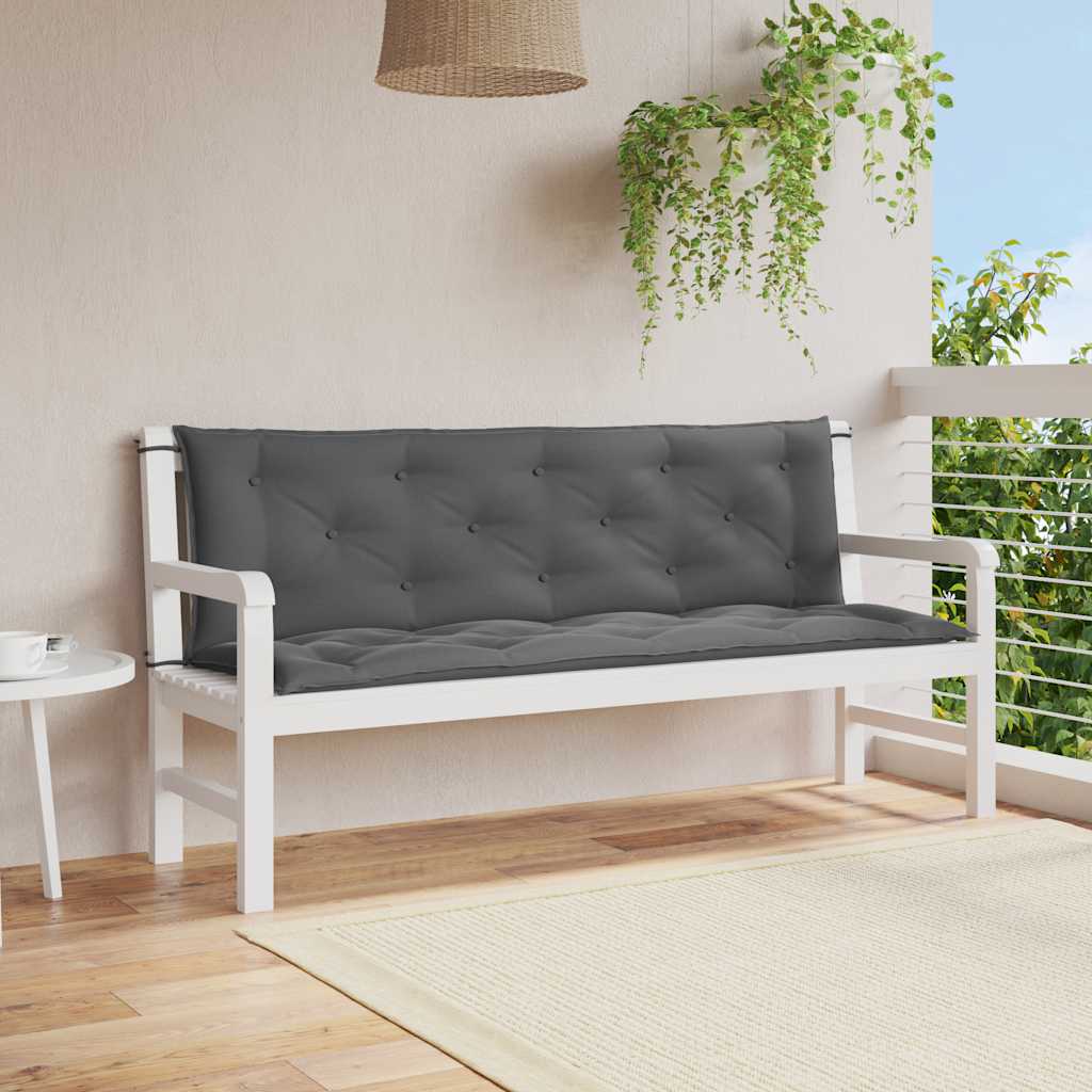 Vidaxl tuinbankkussen 150x(50+50)x7 cm oxford stof antracietkleurig
