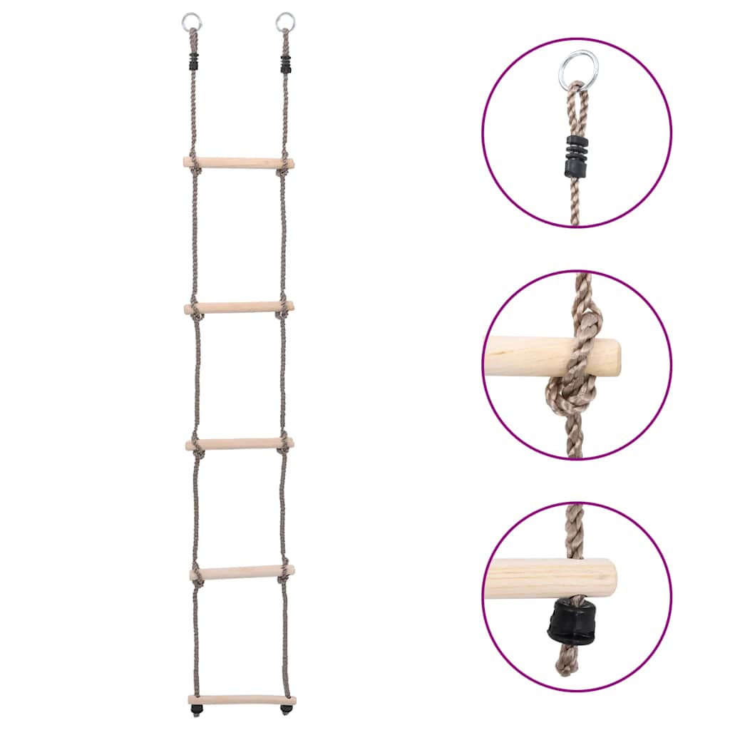 Vidaxl ladder met 5 sporten 210 cm massief grenenhout