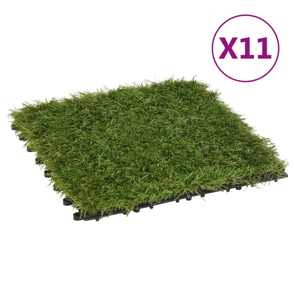 Vidaxl kunstgrastegels 11 st 30x30 cm groen