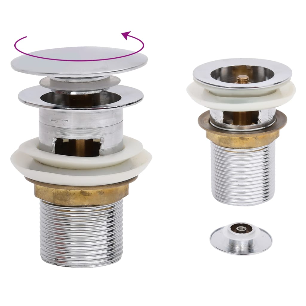 Vidaxl afvoer pop-up met overloop 6,4x6,4x9,1 cm chroomkleurig