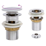 Vidaxl afvoer pop-up met overloop 6,4x6,4x9,1 cm chroomkleurig