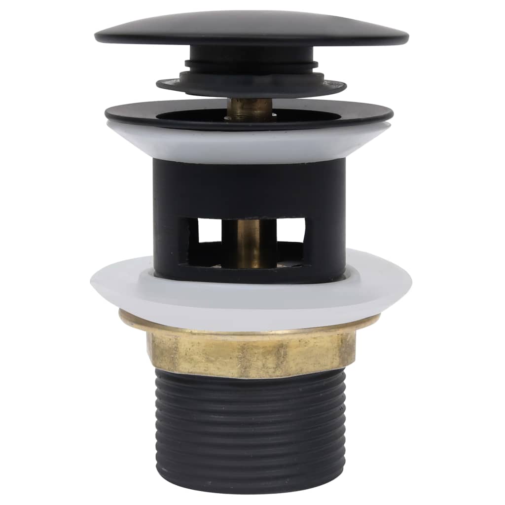 Vidaxl afvoer pop-up met overloop 6,4x6,4x9,1 cm zwart