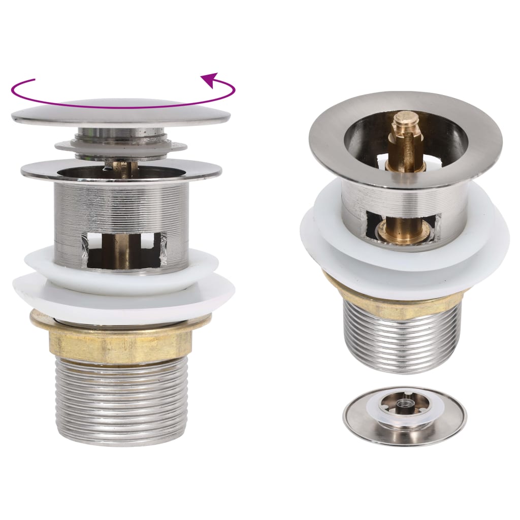 Vidaxl afvoer pop-up met overloop 6,4x6,4x9,1 cm zilverkleurig