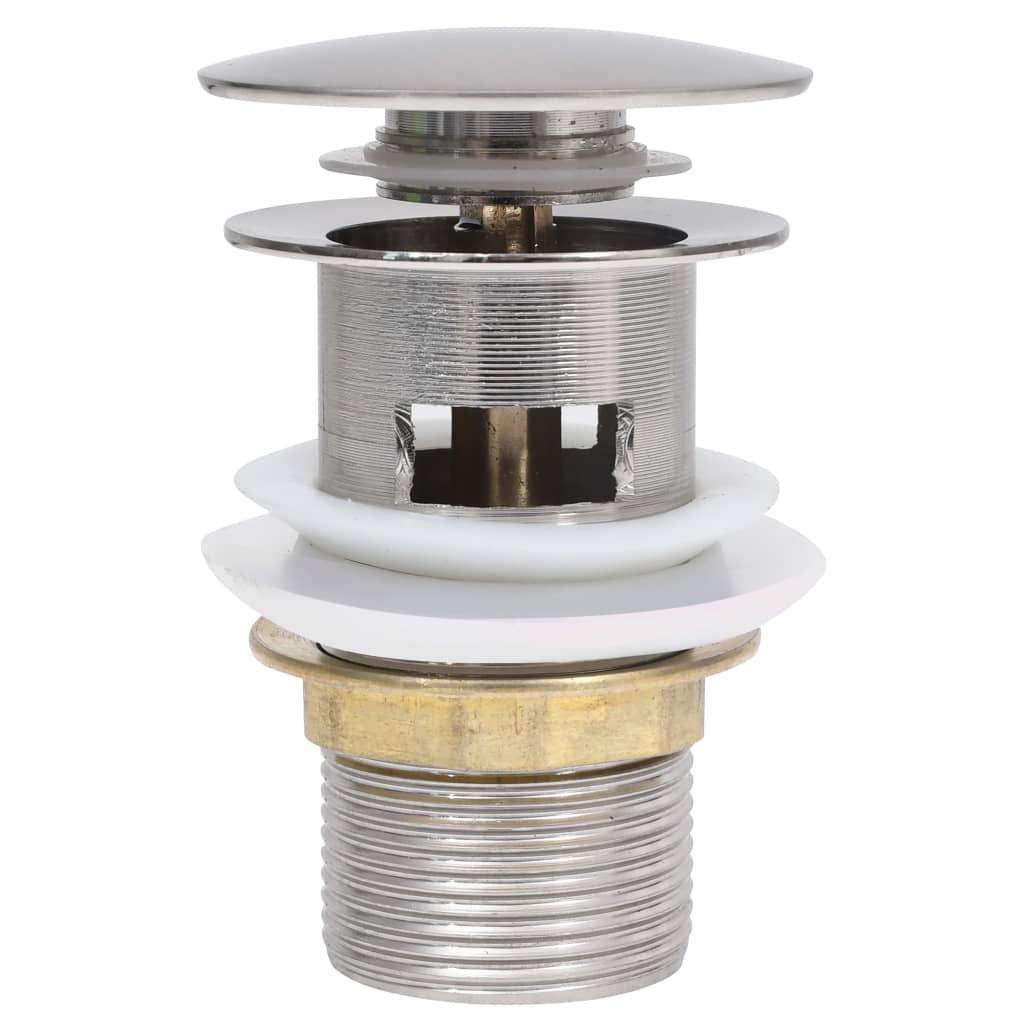 Vidaxl afvoer pop-up met overloop 6,4x6,4x9,1 cm zilverkleurig