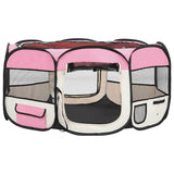Vidaxl hondenren inklapbaar met draagtas 145x145x61 cm roze