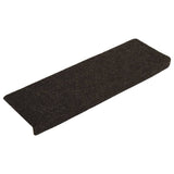 Vidaxl trapmatten zelfklevend 15 stuks 65x21x4 cm donkerbruin rechthoekige rand