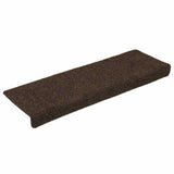 Vidaxl trapmatten zelfklevend 15 stuks 65x21x4 cm bruin rechthoekige rand