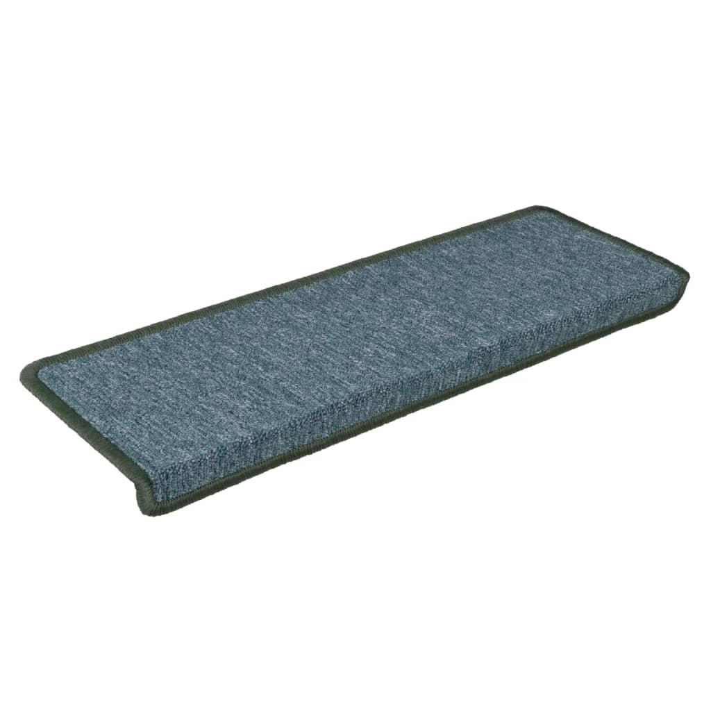 Vidaxl trapmatten 15 st 65x21x4 cm donkergroen rechthoekige rand