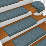 Vidaxl trapmatten 15 st 65x21x4 cm donkergroen rechthoekige rand