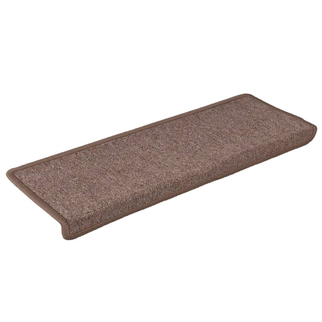 Vidaxl trapmatten 15 st 65x21x4 cm bruin rechthoekige rand
