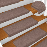 Vidaxl trapmatten 15 st 65x21x4 cm bruin rechthoekige rand