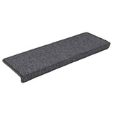 Vidaxl trapmatten 15 st 65x21x4 cm donkergrijs rechthoekige rand
