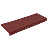 Vidaxl trapmatten 15 st 65x21x4 cm bordeaux rechthoekige rand