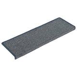 Vidaxl trapmatten 15 st 65x21x4 cm lichtgrijs en blauw met rechthoekige rand