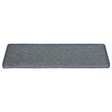 Vidaxl trapmatten 15 st 65x21x4 cm lichtgrijs en blauw met rechthoekige rand