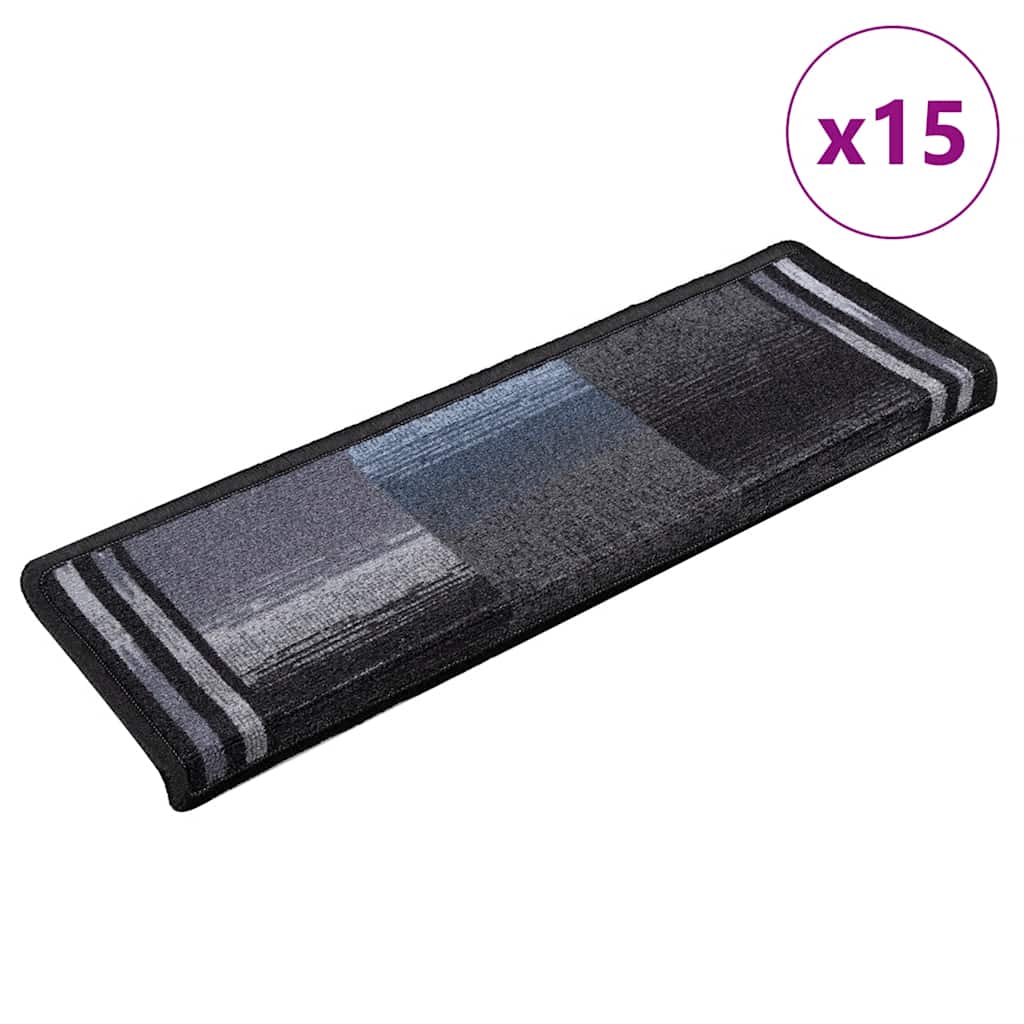 Vidaxl trapmatten zelfklevend 15 st 65x21x4 cm zwart en grijs