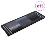 Vidaxl trapmatten zelfklevend 15 st 65x21x4 cm zwart en grijs
