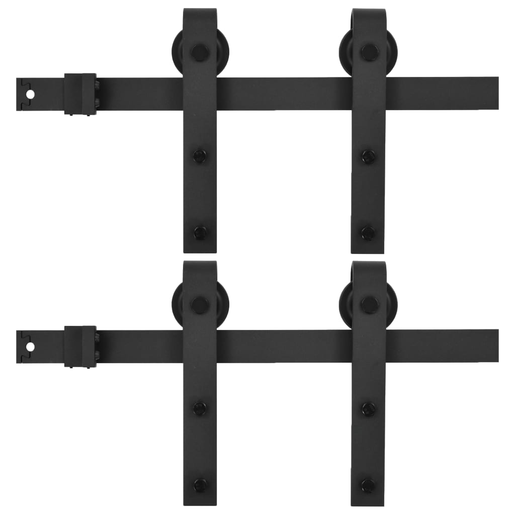 VidaXL Beslagsets voor schuifdeuren 2 st 183 cm staal zwart