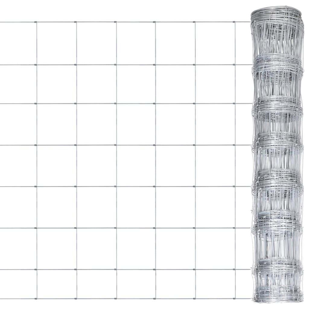 Vidaxl hek 50x1m gegalvaniseerd staal zilverkleurig