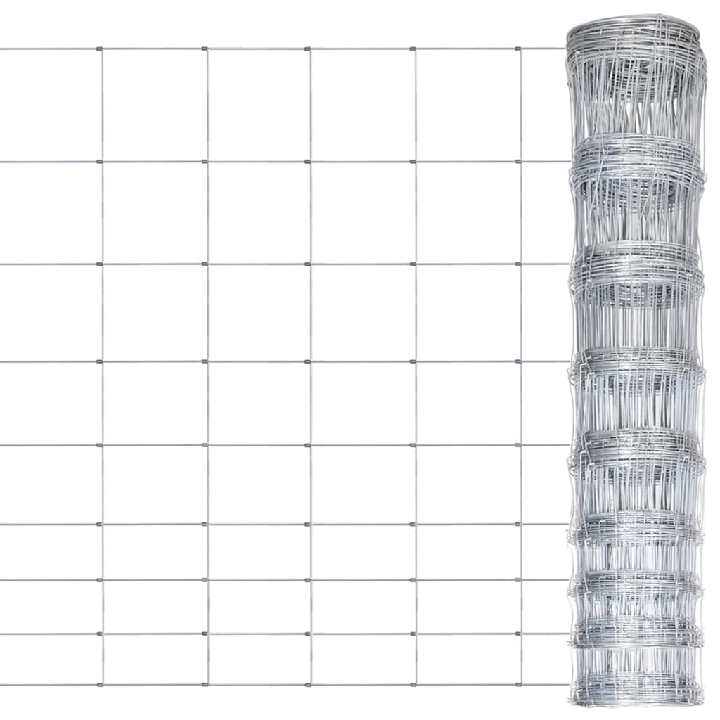 VidaXL Hek 50x1,2m gegalvaniseerd staal zilverkleurig