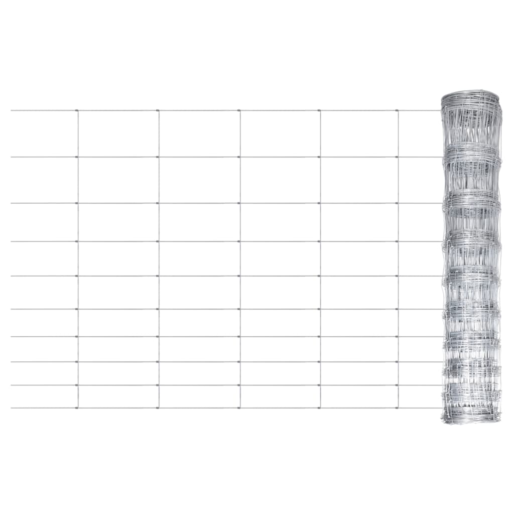 Vidaxl hek 50x1m gegalvaniseerd staal zilverkleurig