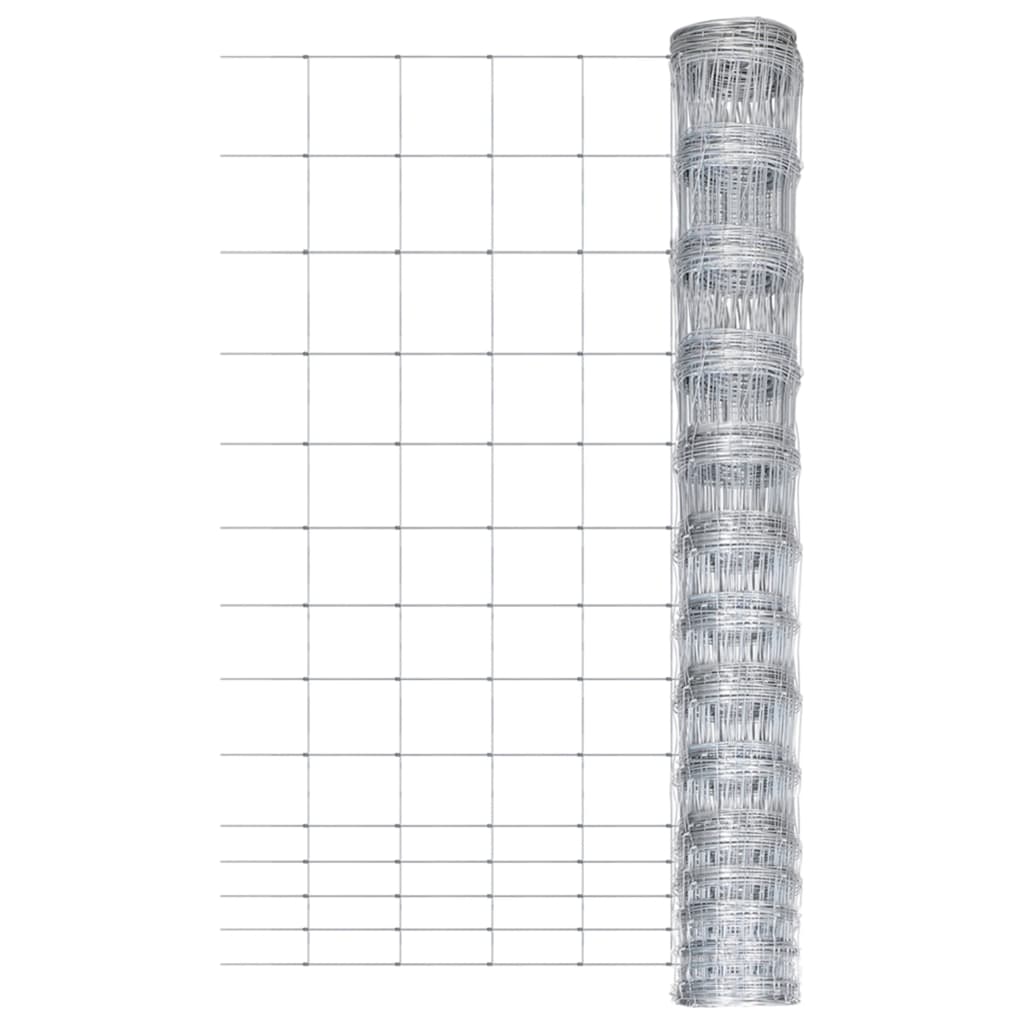 Vidaxl hek 50 m 150 cm gegalvaniseerd staal zilverkleurig