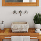 Vidaxl gootsteen 30x30x13 cm marmer crèmekleurig