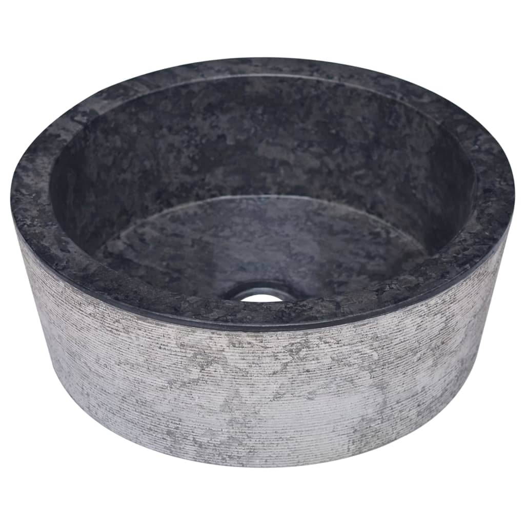 Vidaxl gootsteen ø40x15 cm marmer zwart