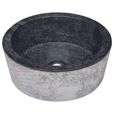 Vidaxl gootsteen ø40x15 cm marmer zwart