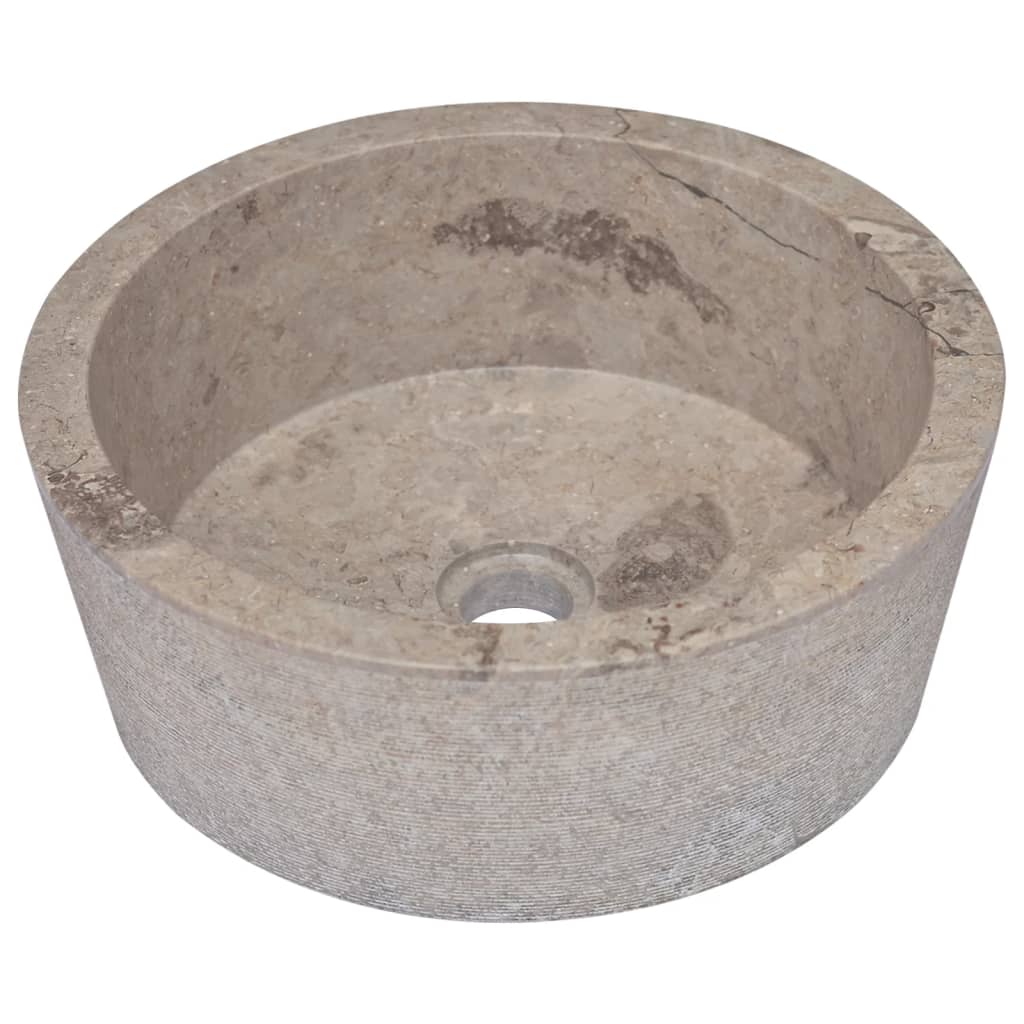 Vidaxl gootsteen ø40x15 cm marmer grijs