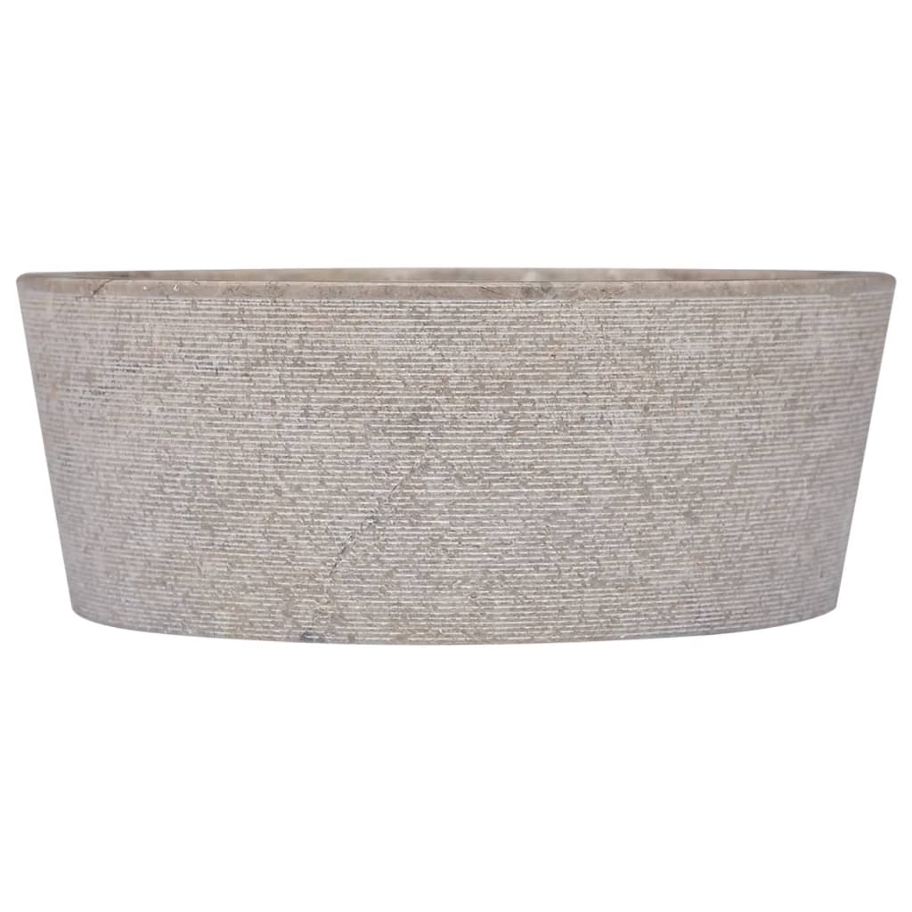 Vidaxl gootsteen ø40x15 cm marmer grijs