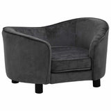 Vidaxl hondenbank 69x49x40 cm pluche donkergrijs