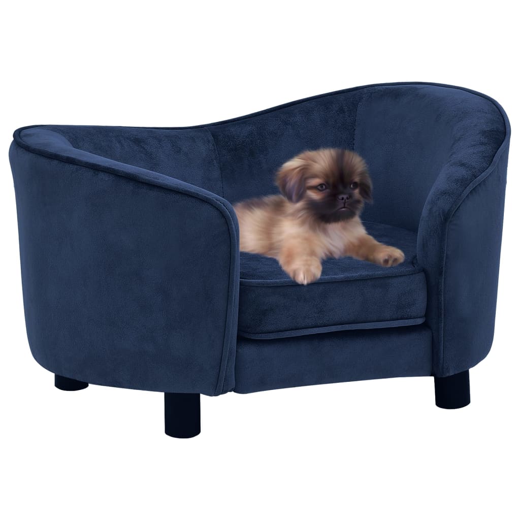 Vidaxl hondenbank 69x49x40 cm pluche blauw