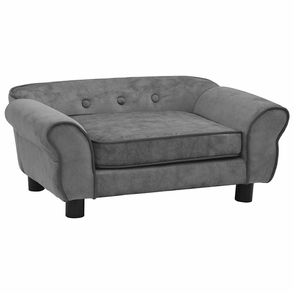 Vidaxl hondenbank 72x45x30 cm pluche donkergrijs