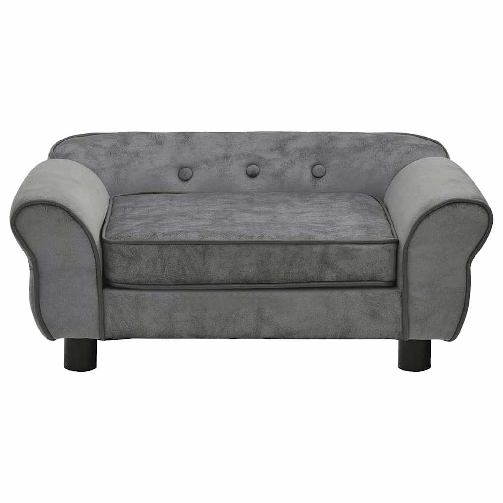 Vidaxl hondenbank 72x45x30 cm pluche donkergrijs