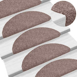 Vidaxl trapmatten zelfklevend 5 stuks 56x17x3 cm lichtbruin halfrond