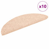 Vidaxl trapmatten zelfklevend 10 stuks 56x17x3 cm lichtbruin halfrond