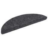 Vidaxl trapmatten zelfklevend 5 stuks 56x17x3 cm donkergrijs halfrond