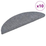 Vidaxl trapmatten zelfklevend 10 st 56x17x3 cm naaldvilt lichtgrijs