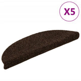 Vidaxl trapmatten zelfklevend 5 stuks 56x17x3 cm bruin halfrond