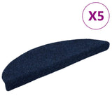 Vidaxl trapmatten zelfklevend 5 stuks 56x17x3 cm marineblauw halfrond