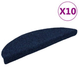 Vidaxl trapmatten zelfklevend 10 stuks 56x17x3 cm marineblauw halfrond