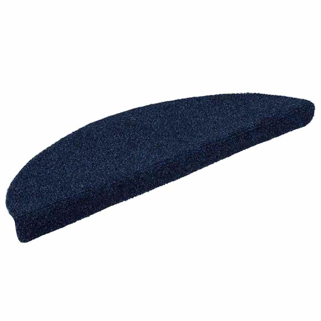 Vidaxl trapmatten zelfklevend 10 stuks 56x17x3 cm marineblauw halfrond