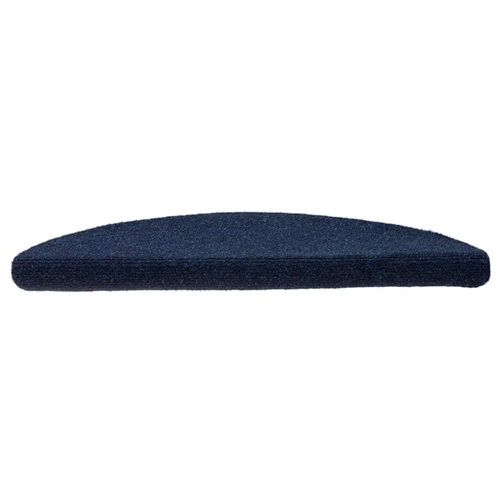 Vidaxl trapmatten zelfklevend 10 stuks 56x17x3 cm marineblauw halfrond