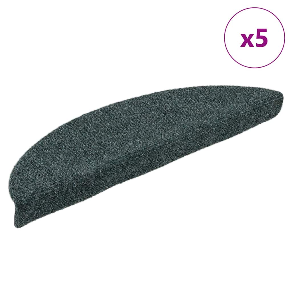 Vidaxl trapmatten zelfklevend 5 stuks 56x17x3 cm groen halfrond