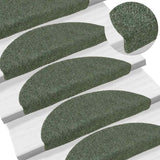 Vidaxl trapmatten zelfklevend 10 st 56x17x3 cm groen halfrond