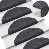 Vidaxl trapmatten zelfklevend 5 stuks 65x21x4 cm donkergrijs halfrond groot